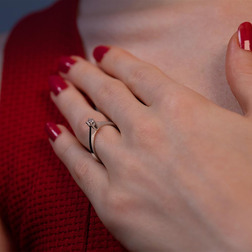 G Renk 0.10 Karat Pırlanta Tektaş Yüzük - IDL Sertifikalı