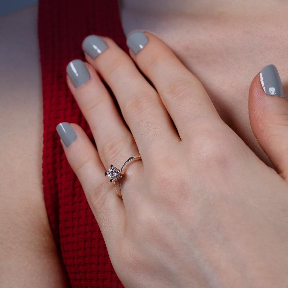 F Renk SI1 0.40 Karat Pırlanta Tektaş Yüzük - HRD Sertifikalı