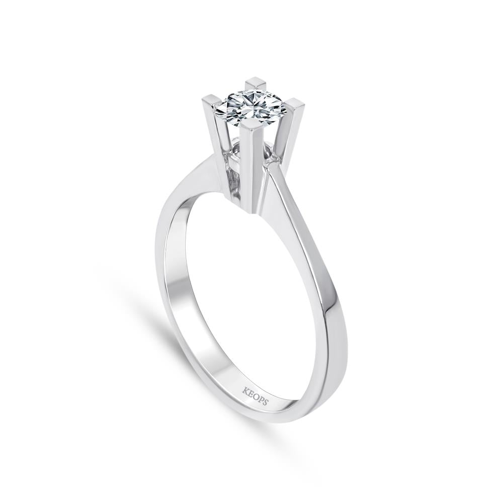 G Renk 0.30 Karat Pırlanta Tektaş Yüzük - HRD Sertifikalı