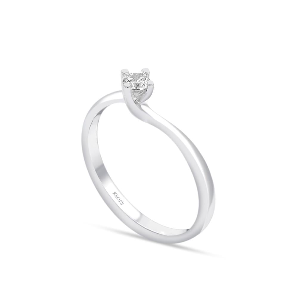 G Renk 0.08 Karat Pırlanta Tektaş Yüzük - IDL Sertifikalı