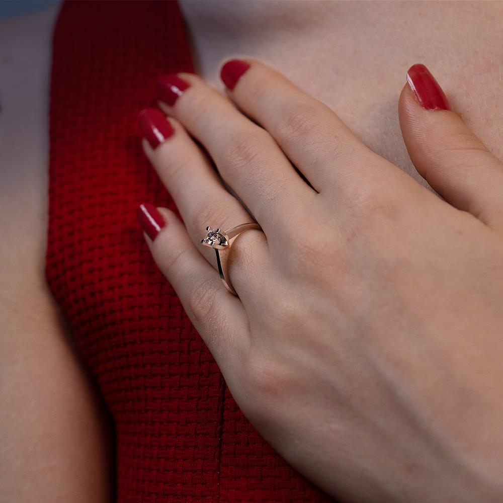 G Renk 0.20 Karat Pırlanta Tektaş Yüzük - IDL Sertifikalı