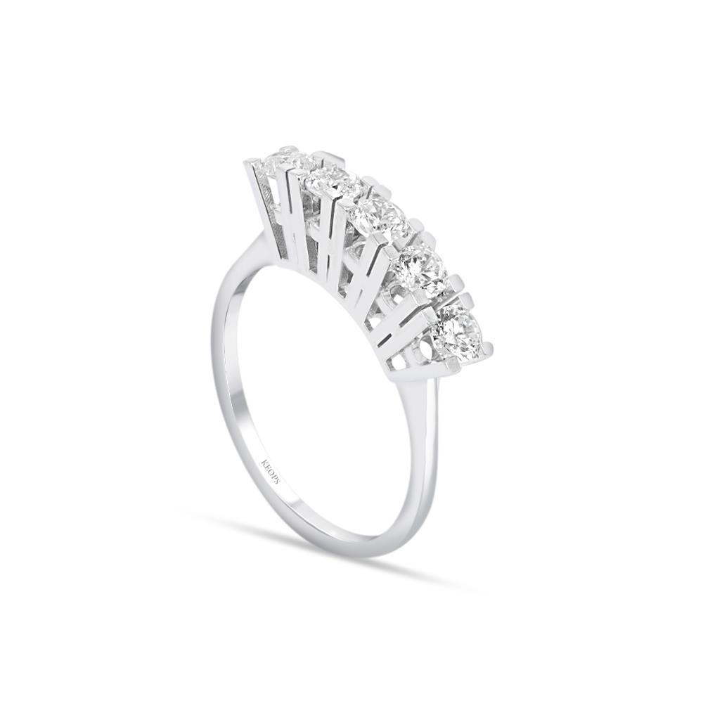 G Renk 0.65 Karat Pırlanta Beştaş Yüzük - IDL Sertifikalı