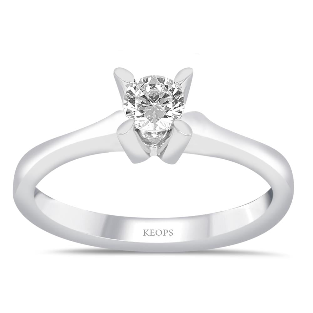 G Renk 0.20 Karat Pırlanta Tektaş Yüzük - IDL Sertifikalı