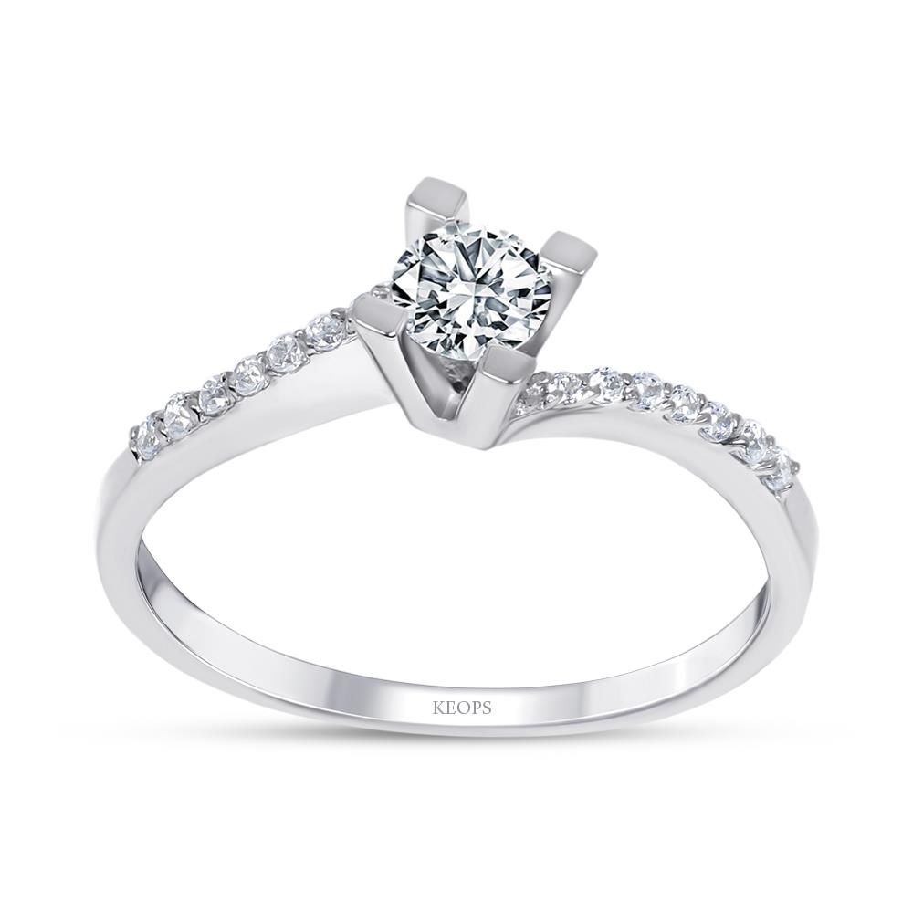 G Renk 0.48 Karat Pırlanta Tektaş Yüzük - HRD Sertifikalı