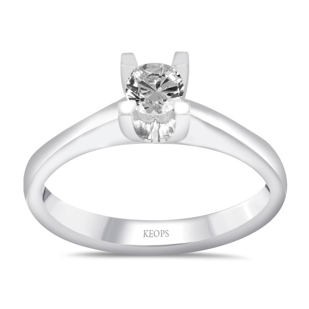 G Renk 0.25 Karat Pırlanta Tektaş Yüzük - IDL Sertifikalı