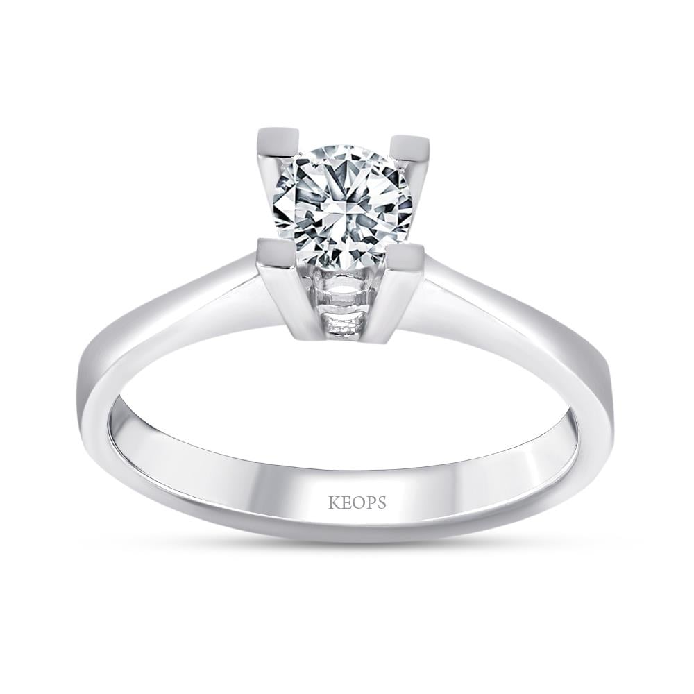 G Renk 0.30 Karat Pırlanta Tektaş Yüzük - HRD Sertifikalı