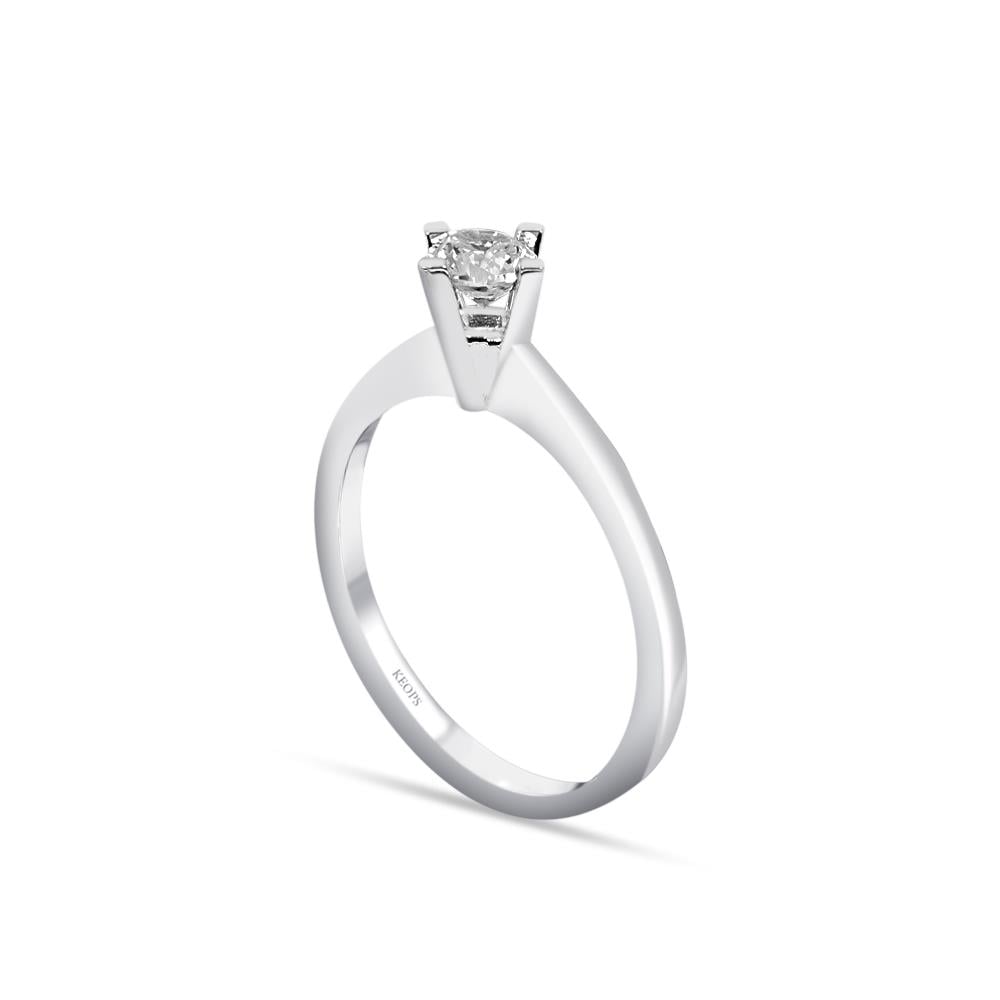 H Renk 0.25 Karat Pırlanta Tektaş Yüzük - IDL Sertifikalı