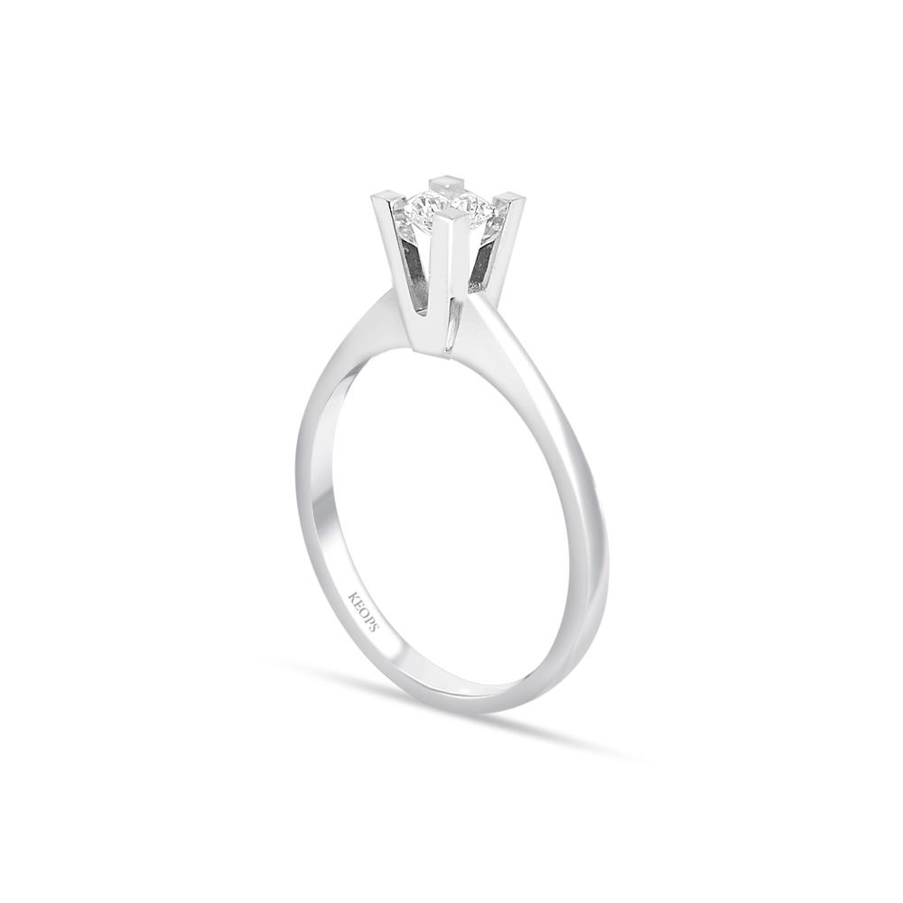 H Renk 0.30 Karat Pırlanta Tektaş Yüzük - HRD Sertifikalı