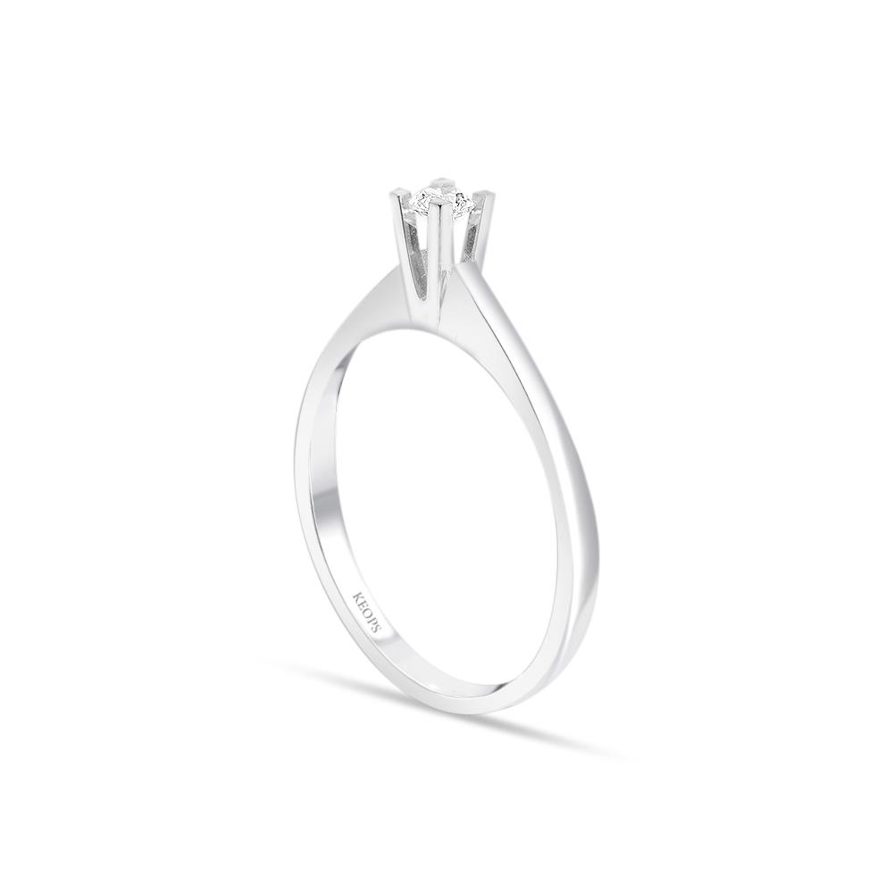 I Renk 0.10 Karat Pırlanta Tektaş Yüzük - IDL Sertifikalı