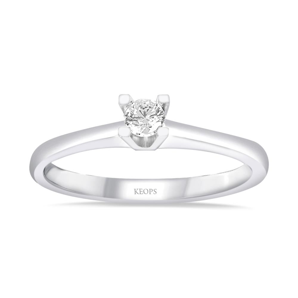 I Renk 0.10 Karat Pırlanta Tektaş Yüzük - IDL Sertifikalı