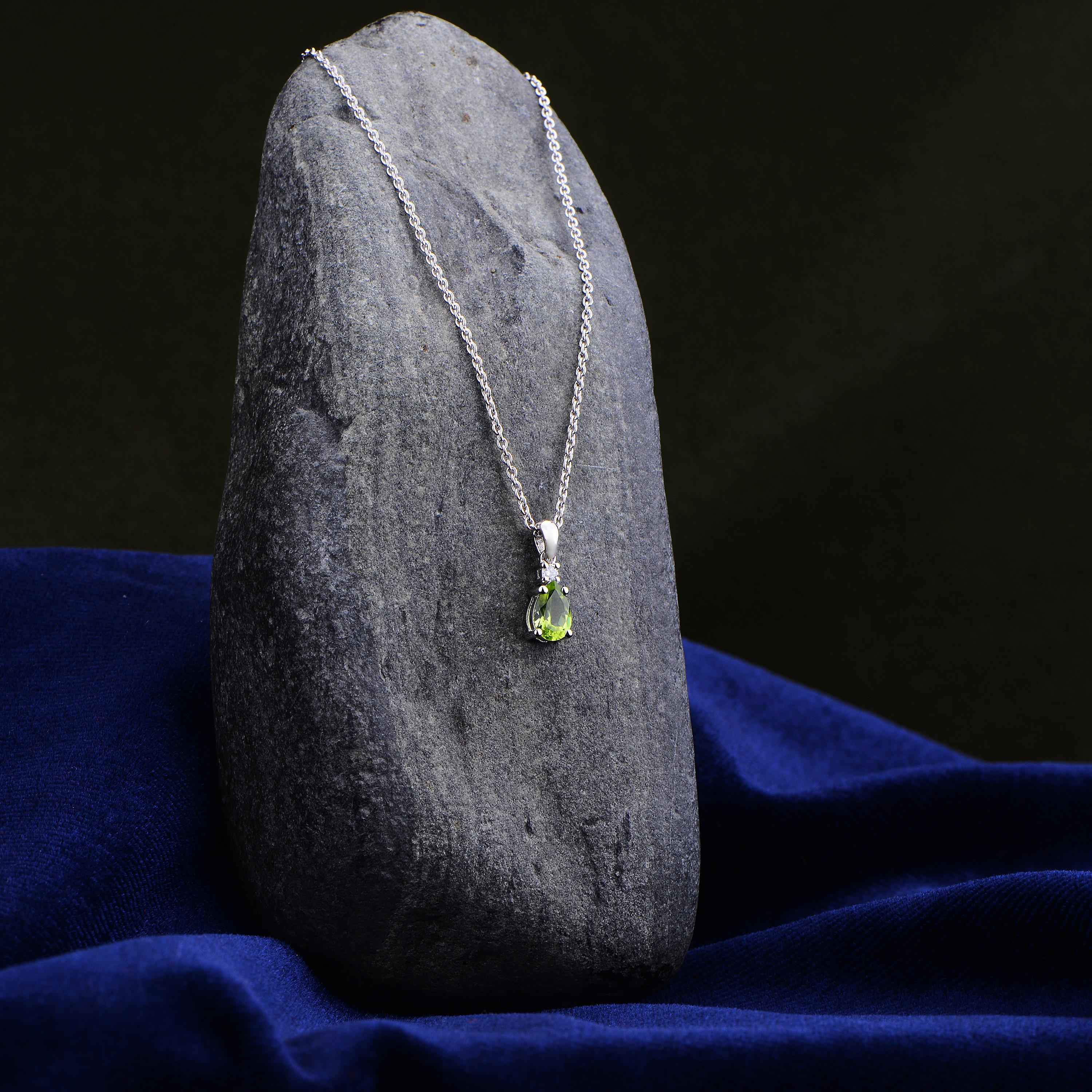 Pırlanta Damla Peridot LEA Kolye