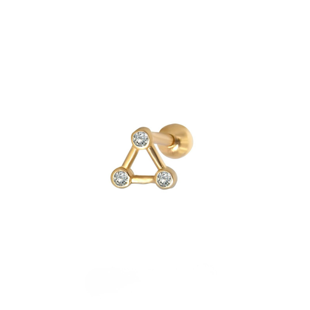 Üçgen Pırlanta Tragus Küpe
