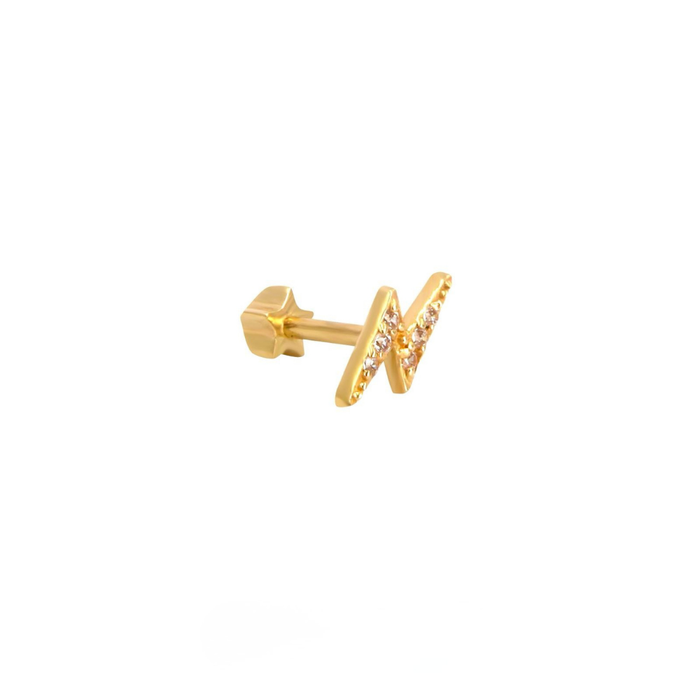 Yıldırım Motifli Pırlanta Tragus Piercing