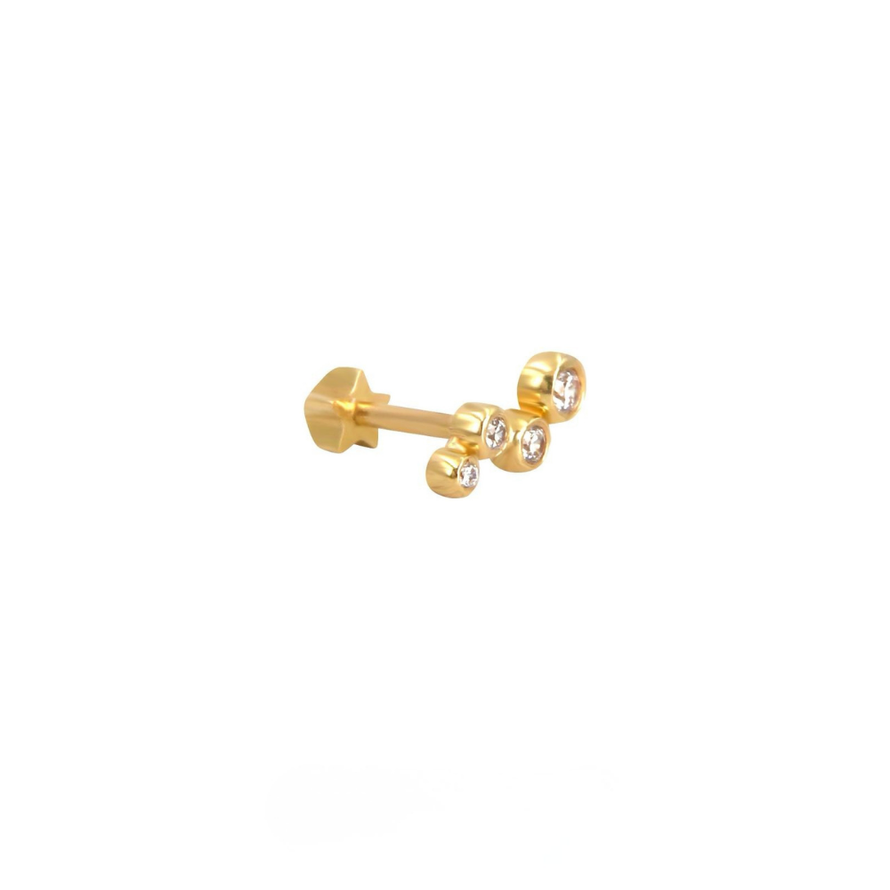 Yuvarlak  Motifli Pırlanta Tragus Piercing