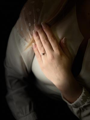  0,24  Karat Oval Kesim Pırlanta Tektaş Yüzük