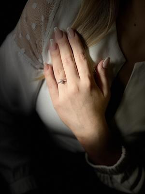  0,28  Karat Markiz Kesim Pırlanta Tektaş Yüzük