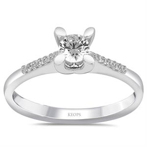  E Renk Toplam 0.37 Karat Pırlanta Kolu Taşlı Tektaş Yüzük - IDL Sertifikalı