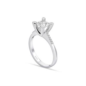  F Renk Toplam 0.92 Karat Pırlanta Kolu Taşlı Tektaş Yüzük - IDL Sertifikalı