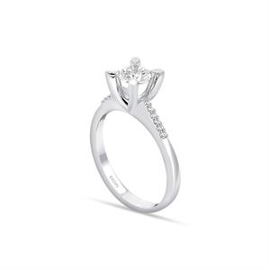  G Renk Toplam 0.62 Karat Pırlanta Kolu Taşlı Tektaş Yüzük - IDL Sertifikalı