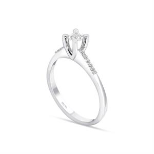  G Renk Toplam 0.27 Karat Pırlanta Kolu Taşlı Tektaş Yüzük - IDL Sertifikalı