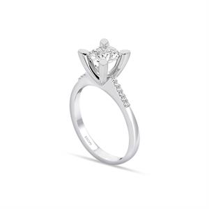  G Renk Toplam 1.02 Karat Pırlanta Kolu Taşlı Tektaş Yüzük - IDL Sertifikalı