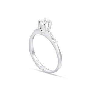  H Renk Toplam 0.22 Karat Pırlanta Kolu Taşlı Tektaş Yüzük - IDL Sertifikalı