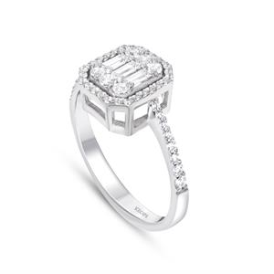 0.70 Karat Baget Pırlanta Yüzük - IDL Sertifikalı