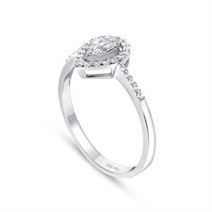 0.23 Karat Pırlanta Taşlı Damla Fantezi Yüzük