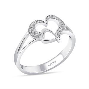 0.16 Karat Pırlanta Çift Klap Yüzük