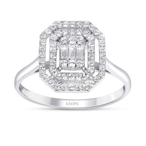 0.30 Karat Baget Pırlanta Yüzük - IDL Sertifikalı