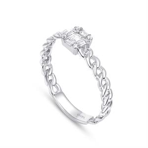 0.19 Karat Baget Pırlanta Yüzük - IDL Sertifikalı