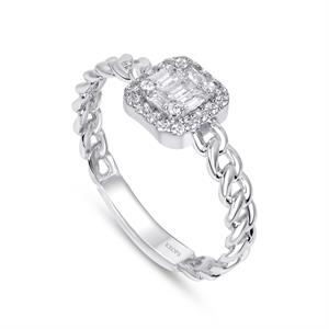 0.19 Karat Baget Pırlanta Yüzük - IDL Sertifikalı