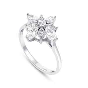 0.91 Karat Pırlanta Lotus Çiçeği Fantezi Yüzük