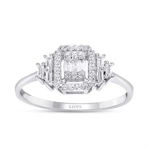 0.28 Karat Baget Pırlanta Yüzük - IDL Sertifikalı