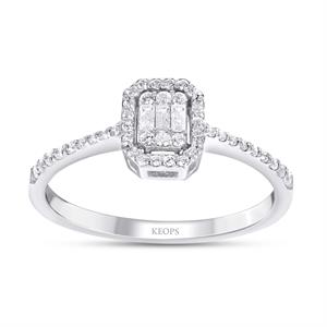 0.27 Karat Baget Pırlanta Yüzük - IDL Sertifikalı