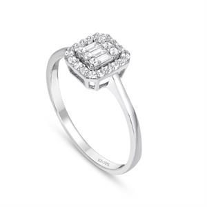 0.19 Karat Baget Pırlanta Yüzük - IDL Sertifikalı