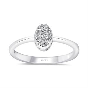 0.10 Karat Oval Pırlanta Coronet Yüzük
