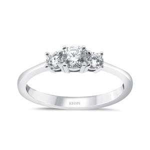 0.45 Karat Pırlanta Tria Yüzük - IDL Sertifikalı