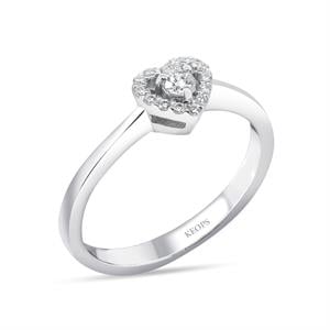 0.15 Karat Kalp Tektaş Yüzük - IDL Sertifikalı