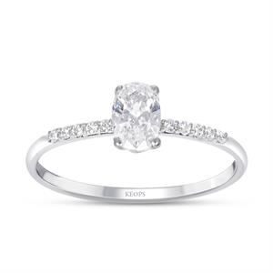 0.70 Karat  Özel Tasarım Oval Pırlanta Tektaş Yüzük-HRD Sertifikalı