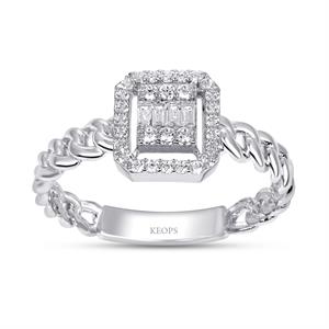 0.24 Karat Baget Pırlanta Yüzük - IDL Sertifikalı