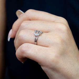 0.16 Karat Pırlanta Çift Klap Yüzük