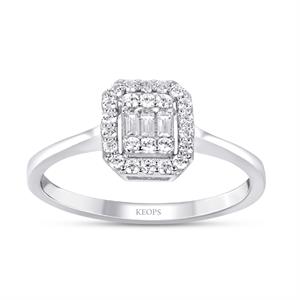 0.25 Karat Baget Pırlanta Yüzük - IDL Sertifikalı