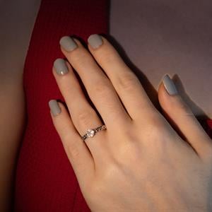 0.18 Karat Baget Pırlanta Yüzük - IDL  Sertifikalı