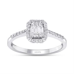 0.35 Karat Baget Pırlanta Yüzük - IDL Sertifikalı