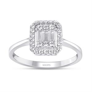 0,45 Karat Baget Pırlanta Yüzük - IDL Sertifikalı