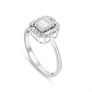 0.10 Karat Baget Pırlanta Yüzük - IDL Sertifikalı