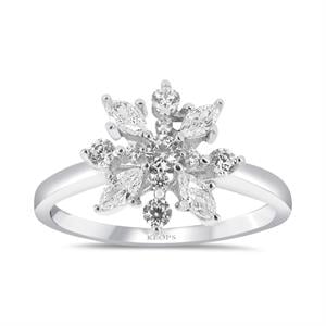 0.64 Karat Pırlanta Fantezi Kar Tanesi Yüzük