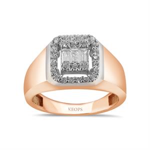 0.42 Karat Vintage Baget Pırlanta Yüzük