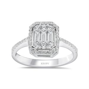 0.70 Karat Baget Pırlanta Yüzük - IDL Sertifikalı